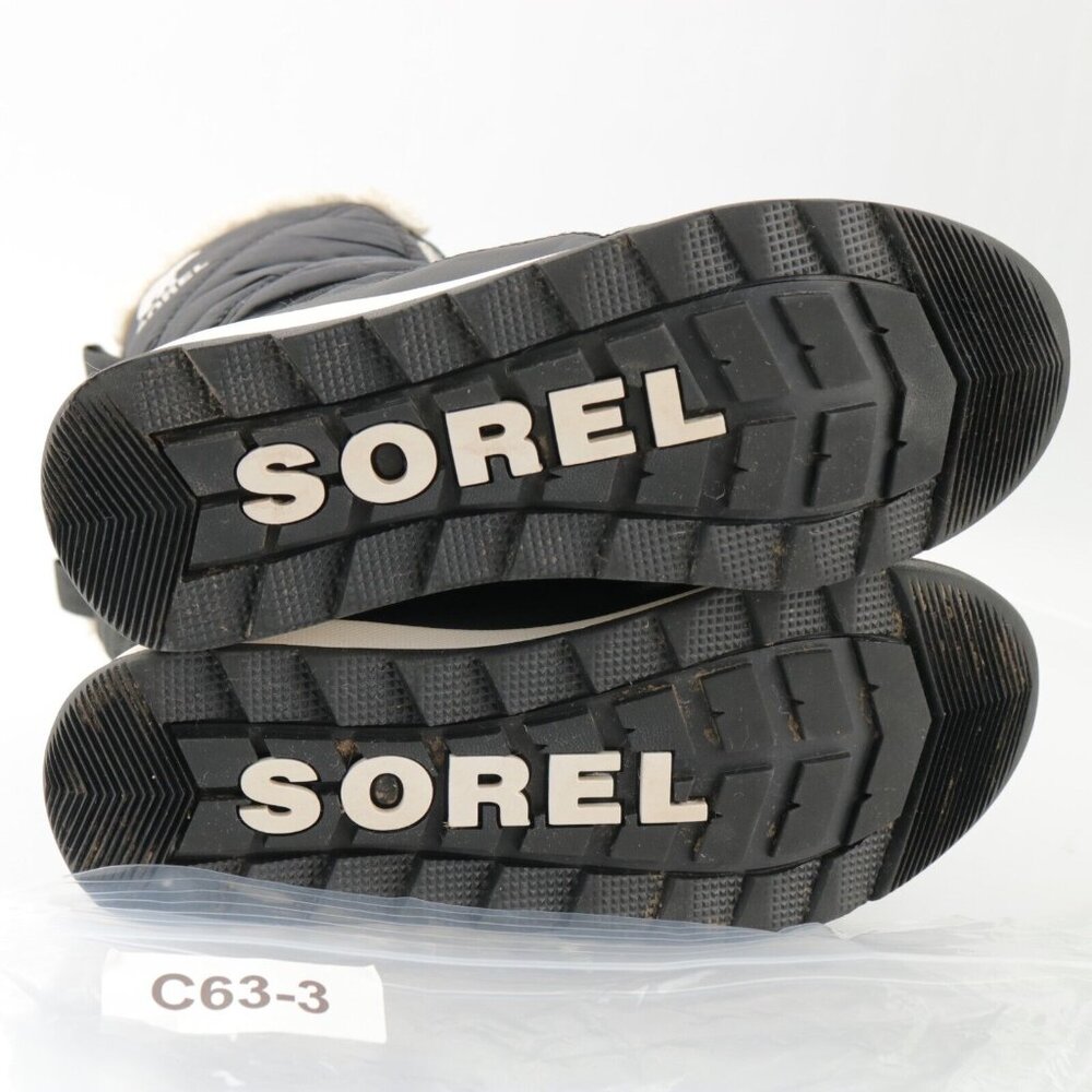 Sorel Women's Whitney II Boot Size 6 Waterproof Short Lace Up Black Nylon Winter - Picture 10 of 12